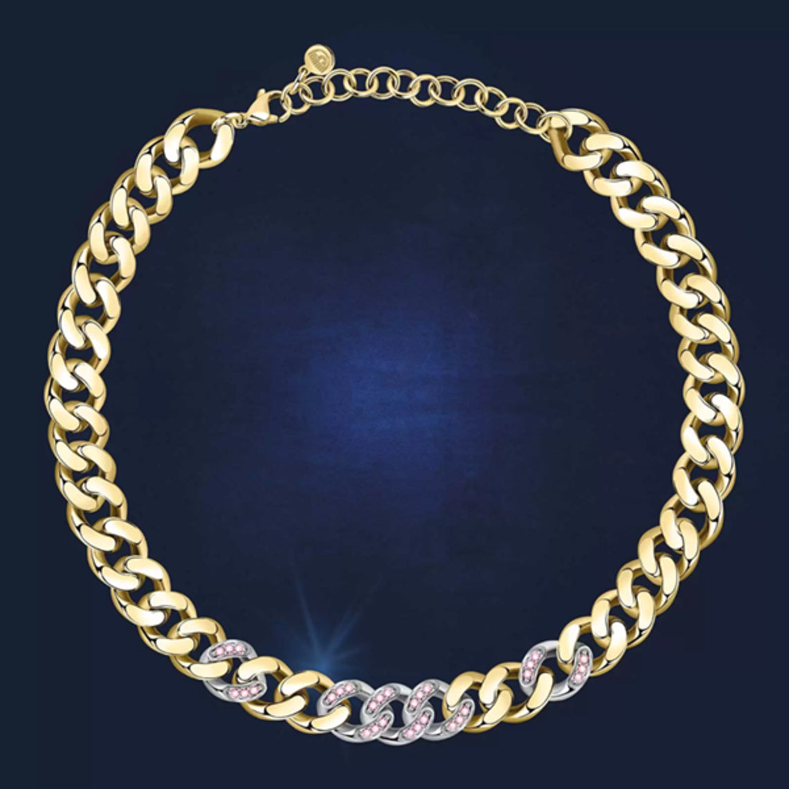 Chiara Ferragni Bossy Chain Collana Pink Pave