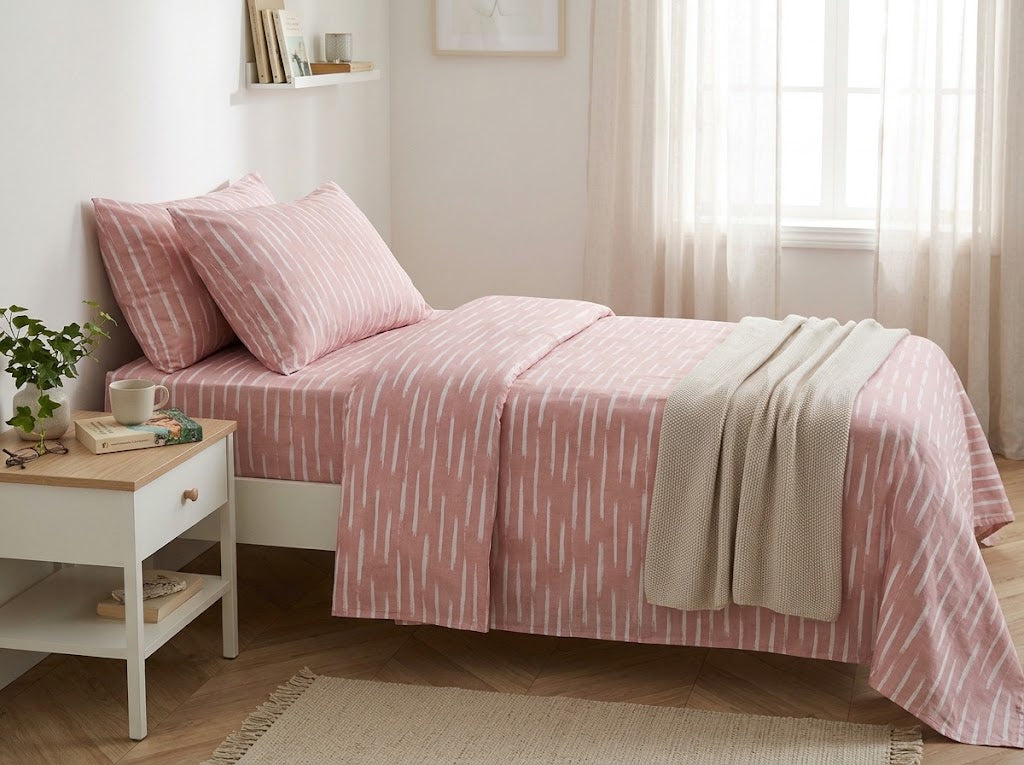 Completo letto 1 piazza cotone premium rosa