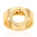 CLEOR Acciaio Anello Steel Oro Crystal Misura 58