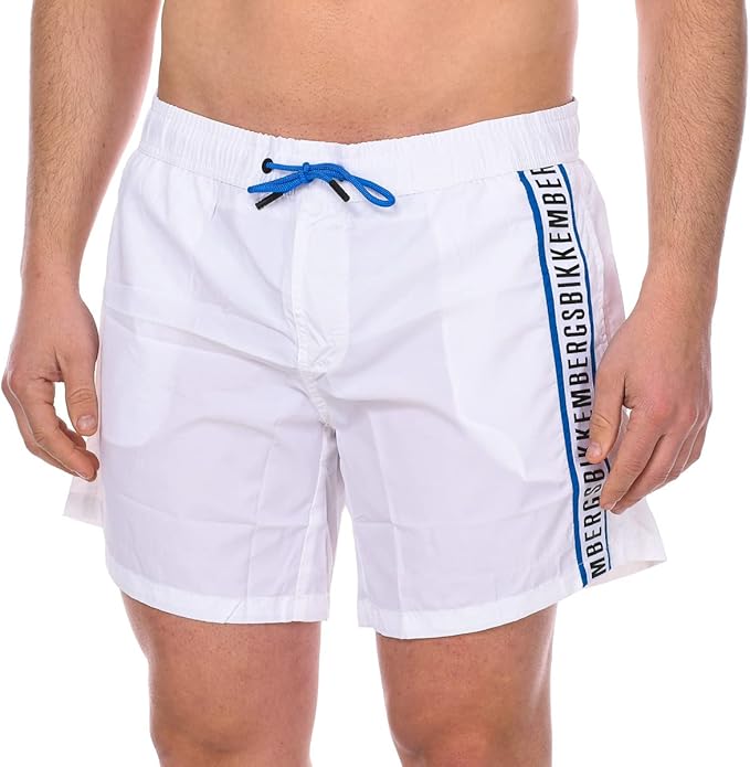 Short boardshort white&blue Bikkembergs