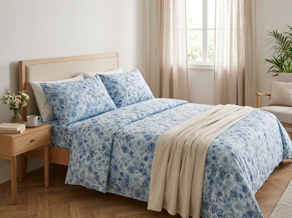Completo letto 1 piazza Emporium Mirabella blu
