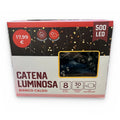 Catena Luminosa 500 LED Bianco Caldo – 30 m, 8 Giochi di Luce