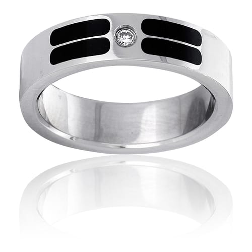 CLEOR Acciaio Anello Steel Crystal Misura 64