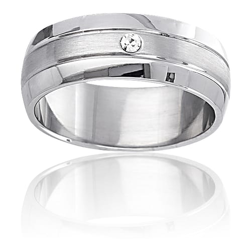CLEOR Acciaio Anello Band Steel Crystal Misura 66