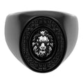 CLEOR Acciaio Anello Chevalier Steel Nero Misura 60