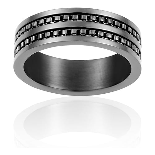 CLEOR Acciaio Anello Steel Silver Misura 60