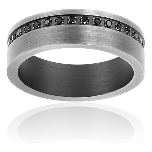CLEOR Acciaio Anello Steel Silver CZ Misura 60