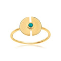 CLEOR Brass Anello Oro Avventurina Misura 50
