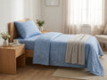 Completo letto 1 piazza cotone premium blu