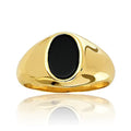CLEOR Brass Anello Ovale Oro Onice Misura 64