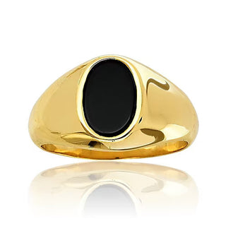 Brass Anello Ovale donna Oro Onice