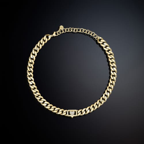 Chiara Ferragni Bossy Chain Collana Pave Bianca 38+7cm