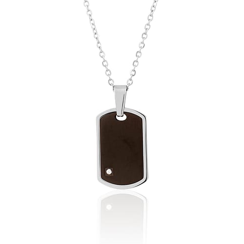 CLEOR Acciaio Collana Steel CZ 50 cm