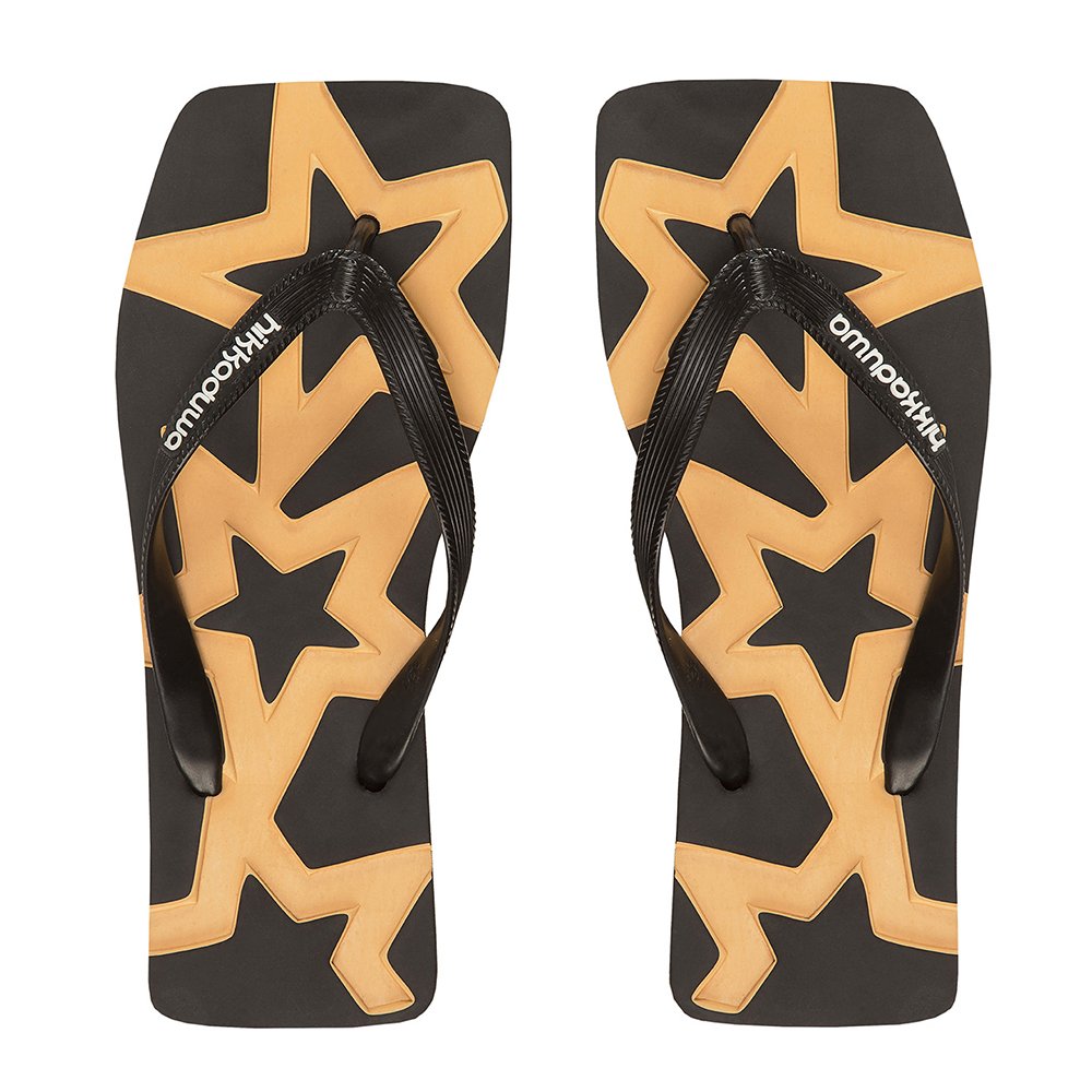 Ciabatte carved star black/gold Hikkaduwa