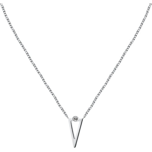 NOELIE Collana Acciaio Triangolo CZ 40+5 cm