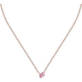 NOELIE Collana Acciaio Rose Gold Baguette Rosa 42+3 cm